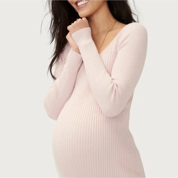 Hatch Maternity Karinna Sweater Ribbed Midi Dress - Picture 8 of 9